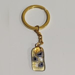 Butterfly Hand crafted  artisan bag charm of fused glass of three butterflies!